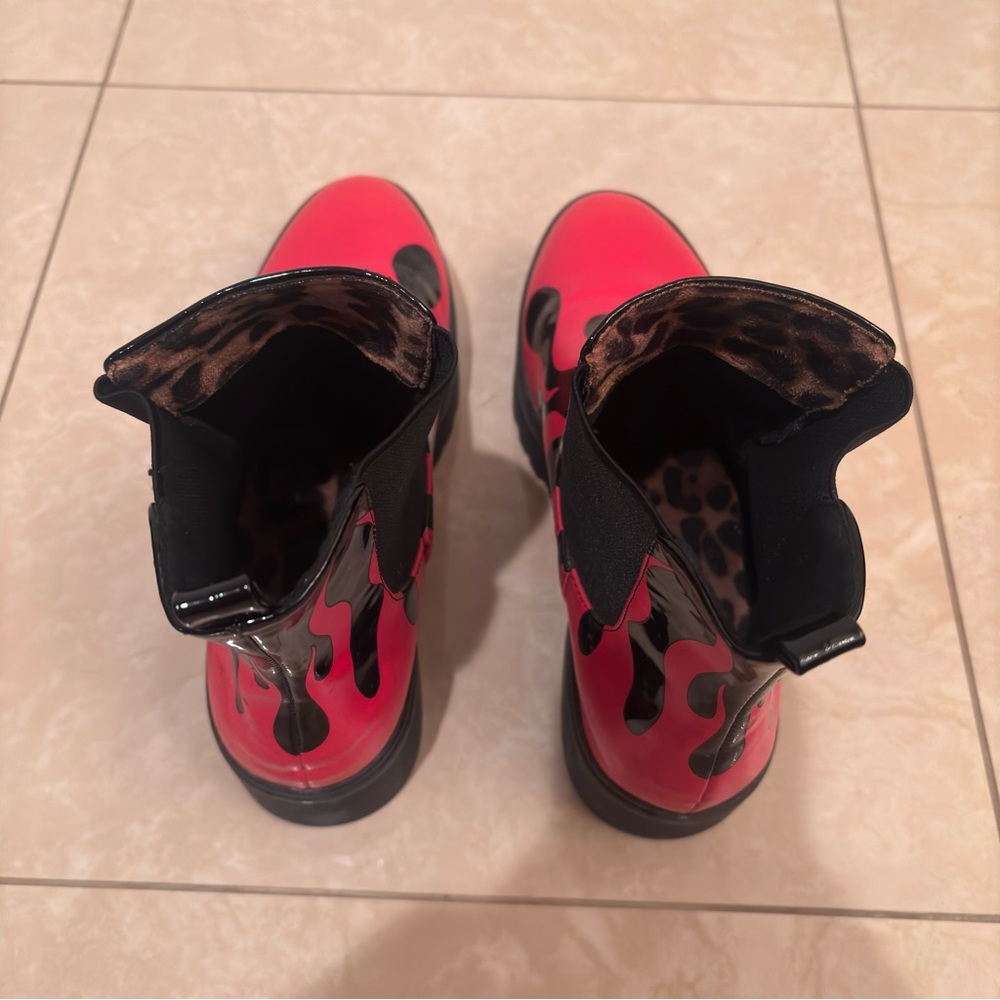 Iron Fist Red and Black Flame Booties - Picture 5 of 7